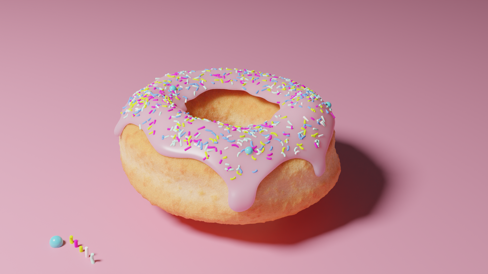 Donut mit bunten Streuseln