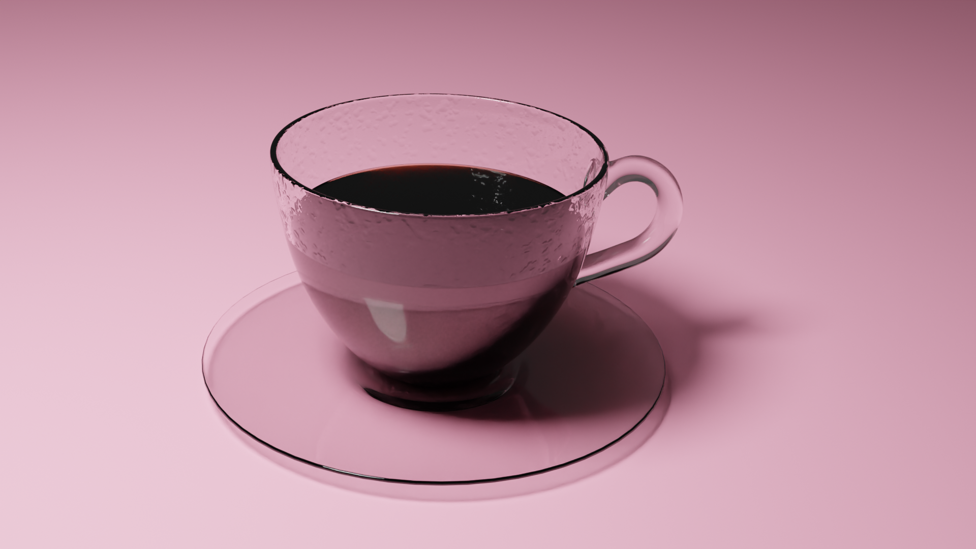 Gefüllte Kaffeetasse aus Glas