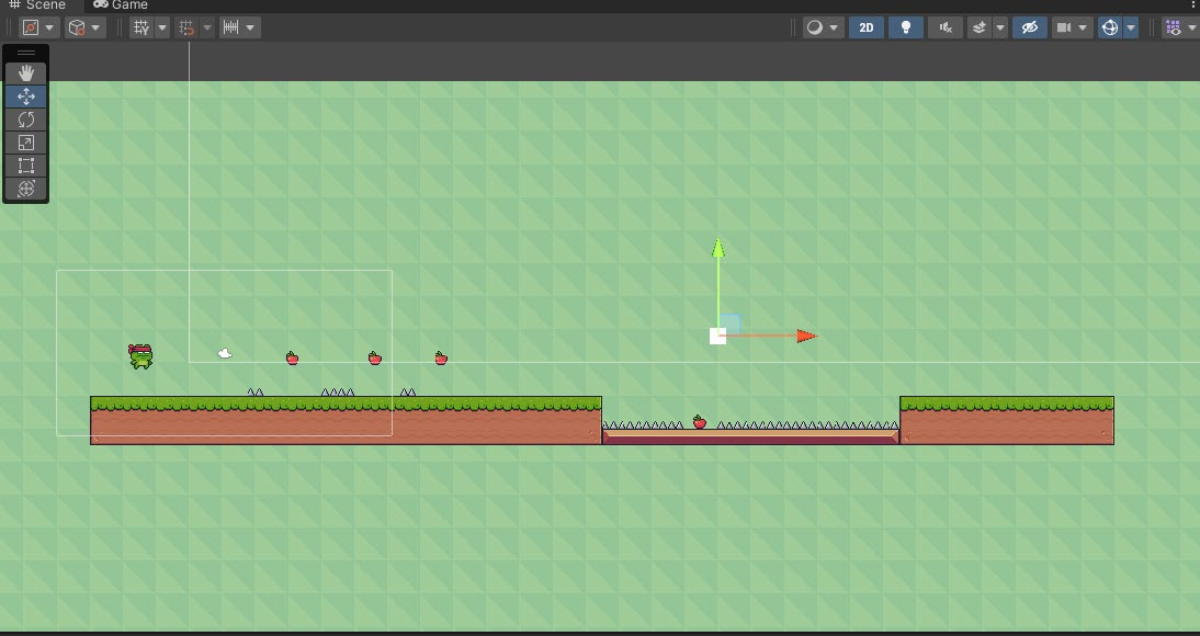 Design von Level 1 mit Fallen und Äpfeln